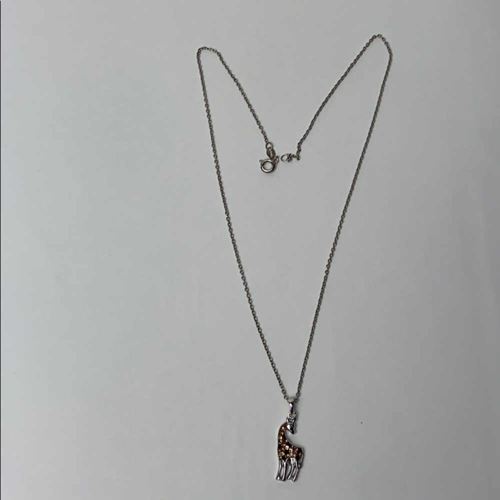 Giraffe necklace, with black and orange rhinestone